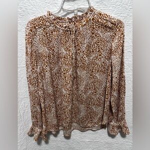 Ann Taylor Loft Cheetah printing sleeve blouse